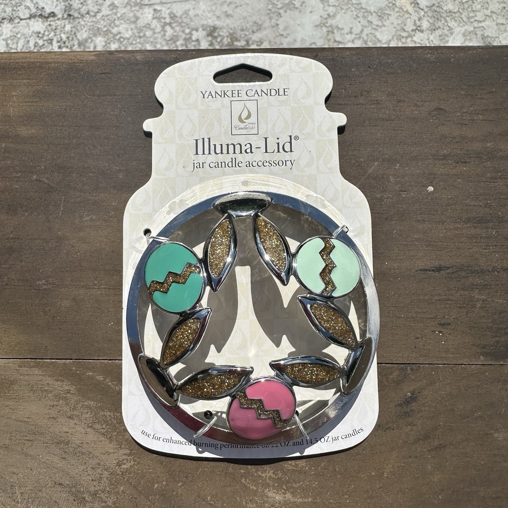 Yankee Candle 3 Lot Illuma Lid Toppers Metal Gold Easter St. Patrick's Clover - Picture 5 of 11